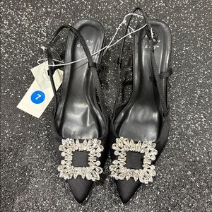 a.new day Jet Black heels